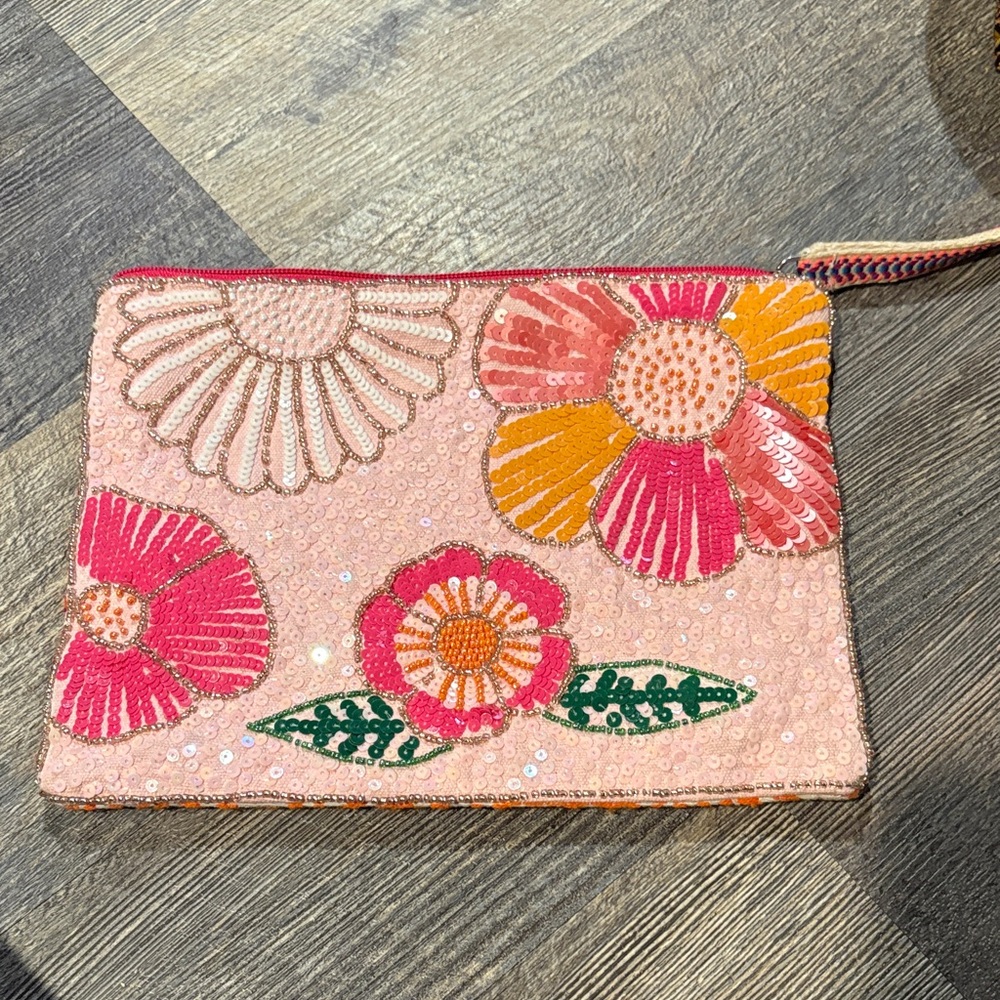 Floral Sequin Clutch